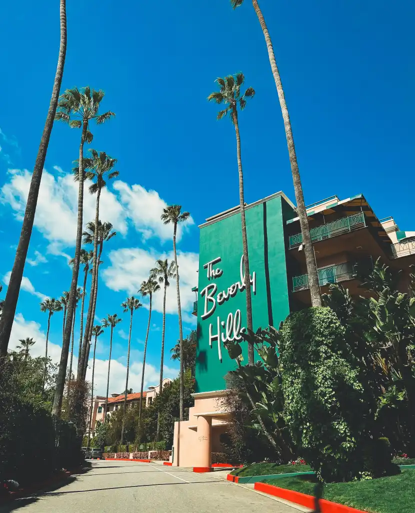 The Beverly Hills Hotel, a top LA boutique hotel with luxury suites at The Beverly Hills Hotel featuring garden views and polished five-star detailing.