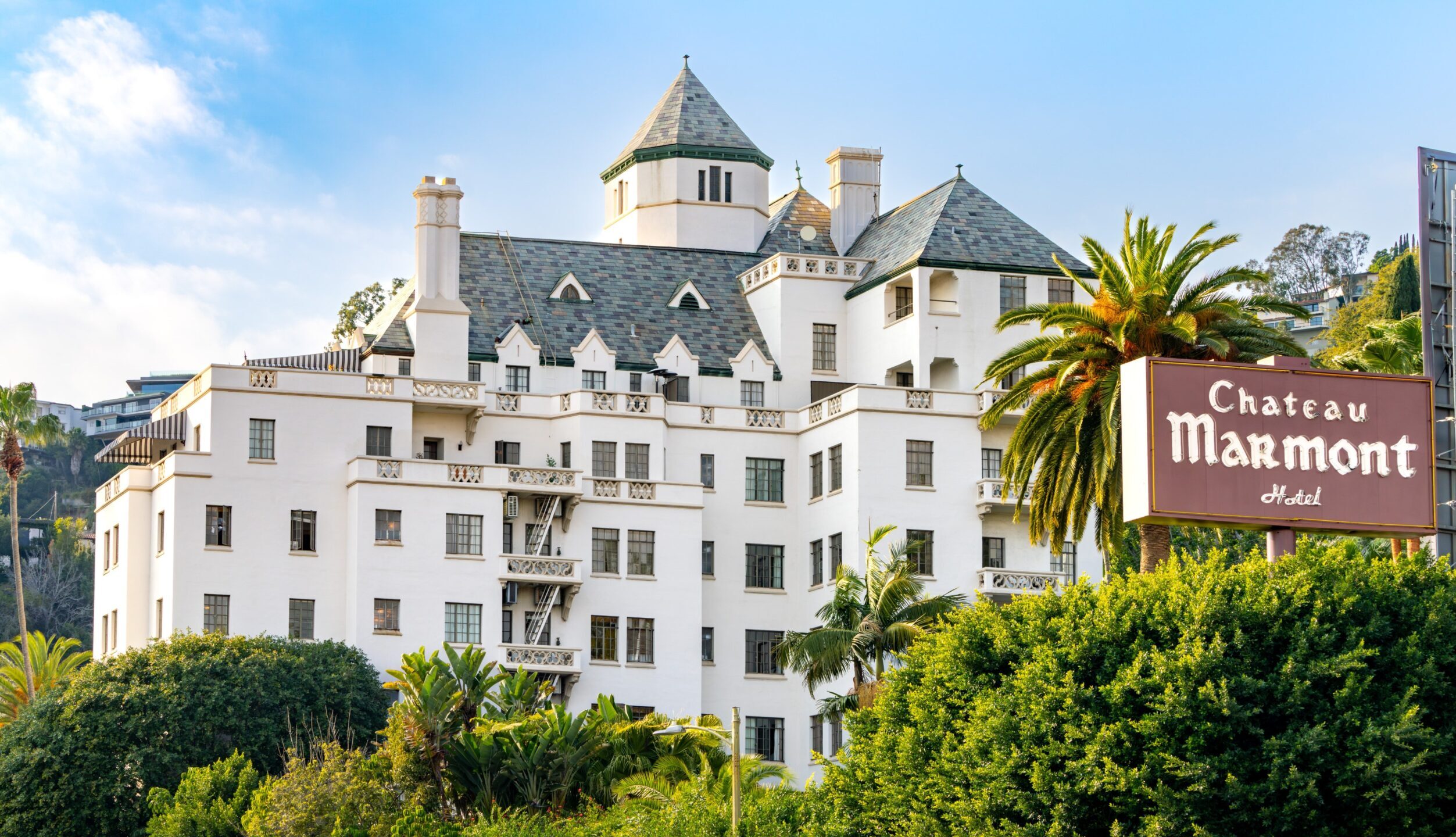 Chateau Marmont is a West Hollywood luxury boutique hotel on Sunset Boulevard with castle-style architecture and Hollywood Hills views.