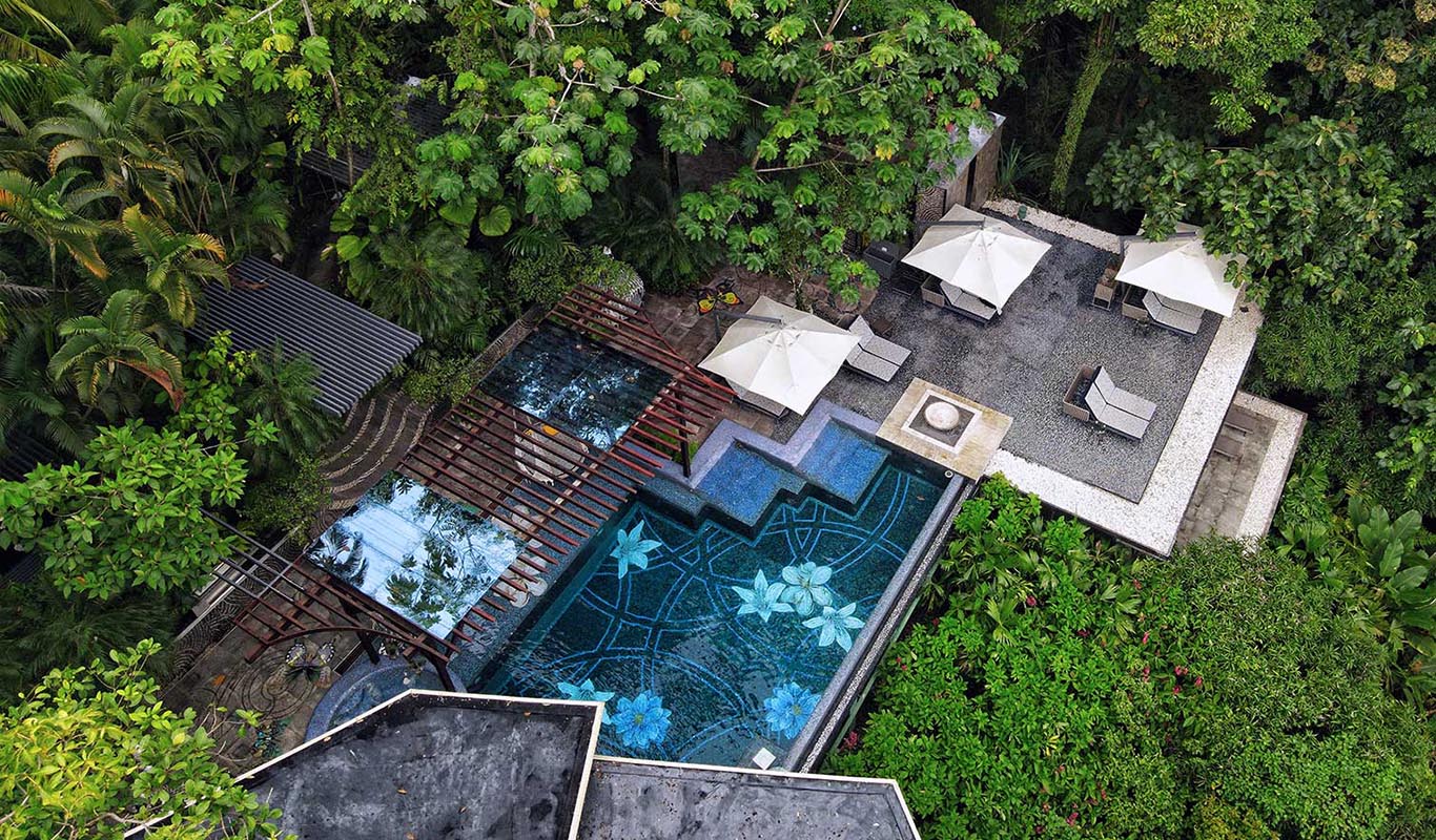 Makanda by the Sea, adults-only five-star boutique luxury resort near Manuel Antonio National Park in Costa Rica, featuring oceanview villas with private plunge pools.