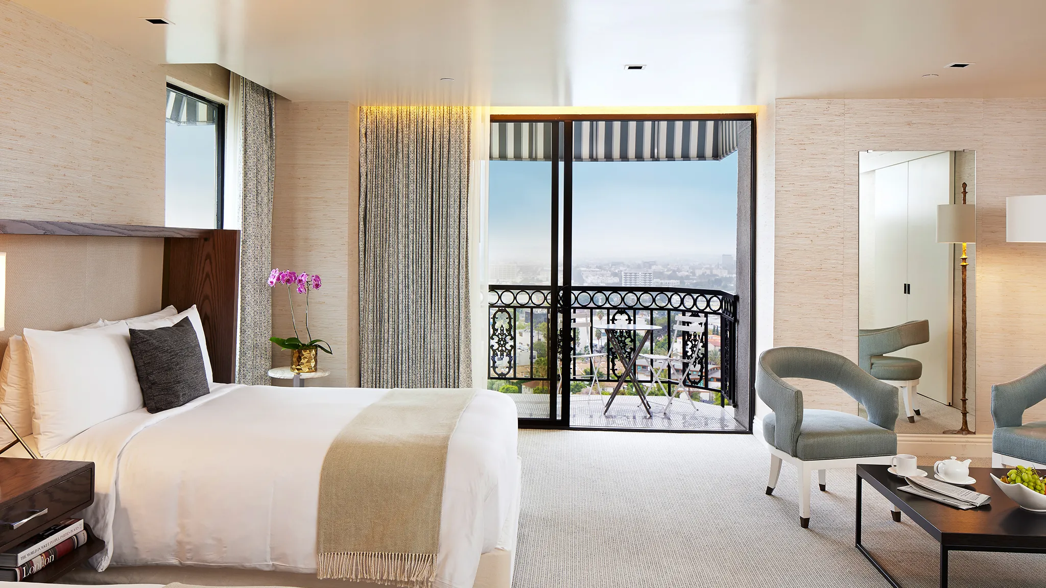 Luxury suite at The London West Hollywood with private balcony, city skyline views, modern interiors, and five-star boutique hotel design on the Sunset Strip. West Hollywood Boutique Hotels | Boutique Hotels Los Angeles | Boutique Hotels West Hollywood | West Hollywood Hotels | Best WeHo Hotels | Best Hotels in Los Angeles | Hotels in West Hollywood | Hotel Boutique LA | Luxury Hotels in Los Angeles | Where to Stay in Los Angeles | 5 Star Hotels Los Angeles | Boutique Hotel Rooms in West Los Angeles | Cool Hotels West Hollywood | Best Hotels in West Hollywood | Jetset Select